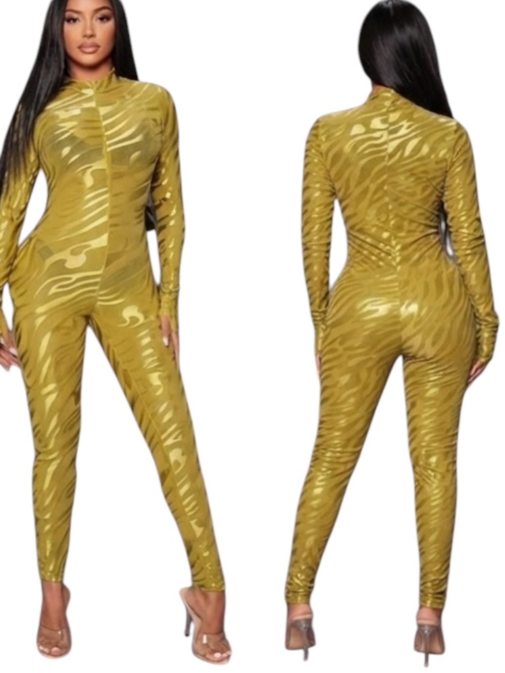 SHEIN SXY Mock Neck Mesh Unitard Jumpsuit size XS NWT